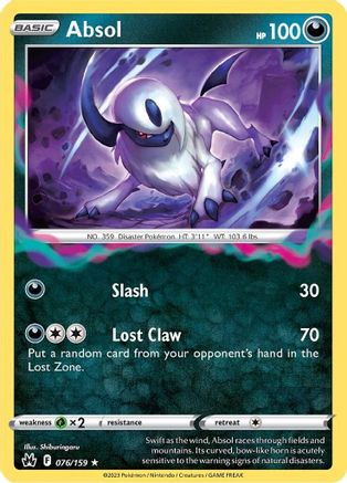 Absol (076/159) [SWSH Crown Zenith] Holofoil - Holo Rare