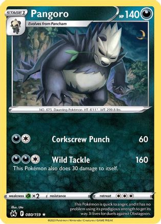 Pangoro (080/159) [SWSH Crown Zenith] Reverse Holofoil - Rare