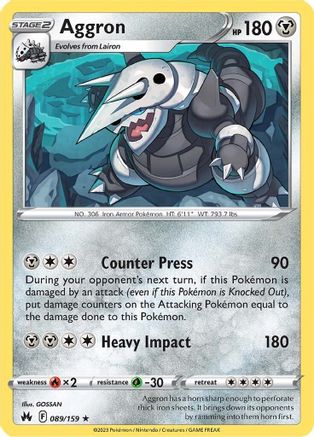 Aggron (089/159) [SWSH Crown Zenith] Holofoil - Holo Rare