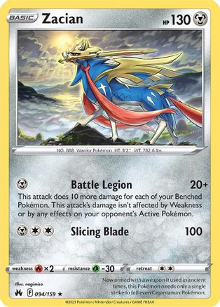 Zacian (094/159) [SWSH Crown Zenith] Reverse Holofoil - Holo Rare