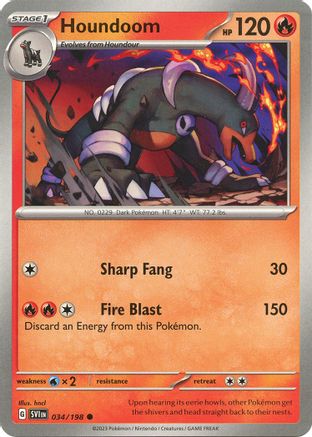 Houndoom (034/198) [SV01 Scarlet & Violet Base Set] Reverse Holofoil - Common