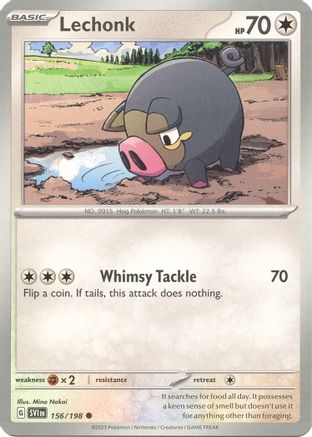 Lechonk (156/198) [SV01 Scarlet & Violet Base Set] Reverse Holofoil - Common