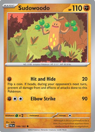 Sudowoodo (109) [SV02 Paldea Evolved] - Uncommon