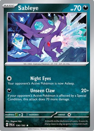 Sableye (136) [SV02 Paldea Evolved] Holofoil - Rare