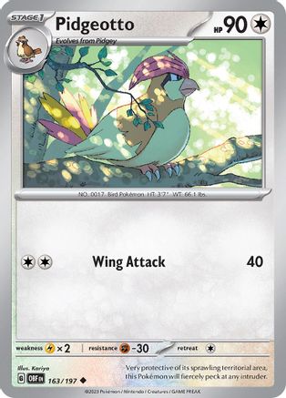 Pidgeotto (163) [SV03 Obsidian Flames] Reverse Holofoil - Uncommon
