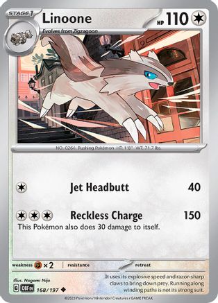Linoone (168) [SV03 Obsidian Flames] Reverse Holofoil - Uncommon