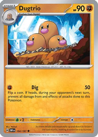 Dugtrio (104) [SV03 Obsidian Flames] - Uncommon