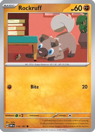 Rockruff (116) [SV03 Obsidian Flames] - Common