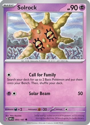 Solrock (093) [SV03 Obsidian Flames] - Uncommon