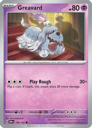 Greavard (100/197) [SV03 Obsidian Flames] Reverse Holofoil - Common