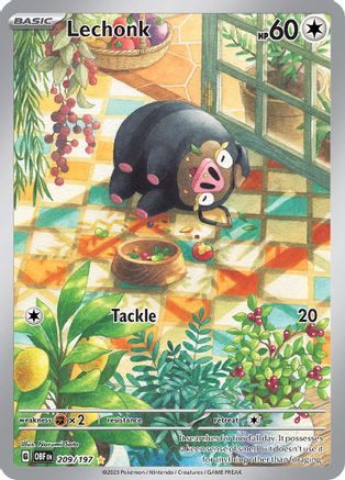 Lechonk (209/197) [SV03 Obsidian Flames] Holofoil - Illustration Rare