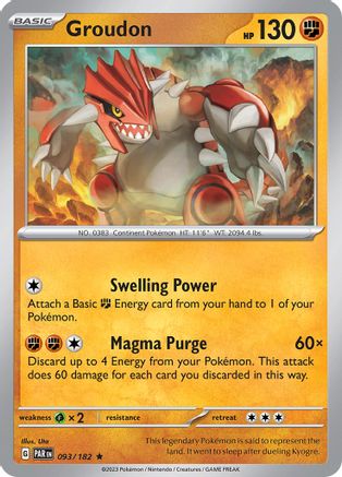 Groudon (093/182) [SV04 Paradox Rift] Holofoil - Rare