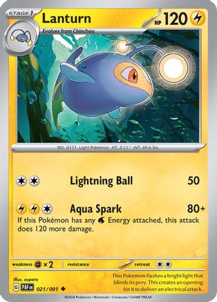 Lanturn (021) [SV Paldean Fates] Reverse Holofoil - Uncommon