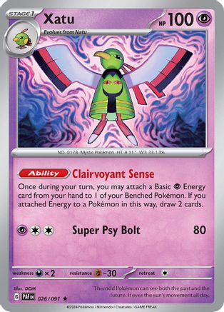 Xatu (026/091) [SV Paldean Fates] Holofoil - Rare