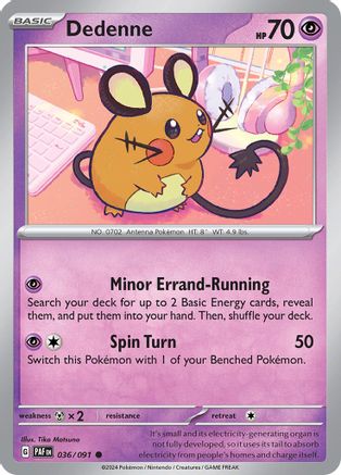 Dedenne (036) [SV Paldean Fates] Reverse Holofoil - Common