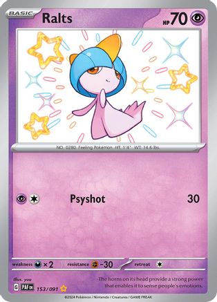 Ralts (153/091) [SV Paldean Fates] Holofoil - Shiny Rare