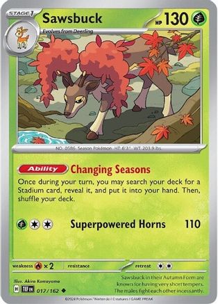 Sawsbuck (017/162) [SV05 Temporal Forces] Reverse Holofoil - Uncommon