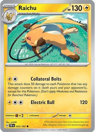 Raichu (052) [SV05 Temporal Forces] Reverse Holofoil - Common