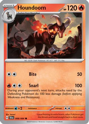 Houndoom (008/064) [SV Shrouded Fable] Reverse Holofoil - Common