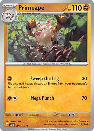 Primeape (099) [SV08 Surging Sparks] Reverse Holofoil - Common