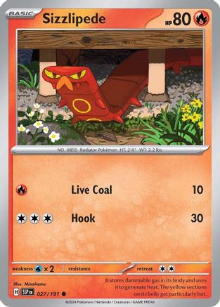 Sizzlipede (027) [SV08 Surging Sparks] Reverse Holofoil - Common