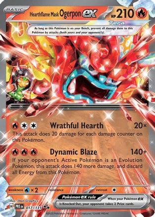 Hearthflame Mask Ogerpon ex (017/131) [SV Prismatic Evolutions] Holofoil - Double Rare