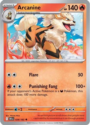 Arcanine (028) [SV10 Destined Rivals] Reverse Holofoil - Uncommon