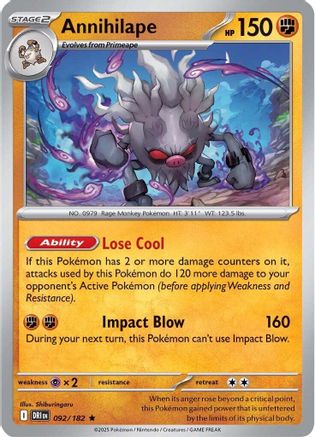 Annihilape (092) [SV10 Destined Rivals] Holofoil - Rare