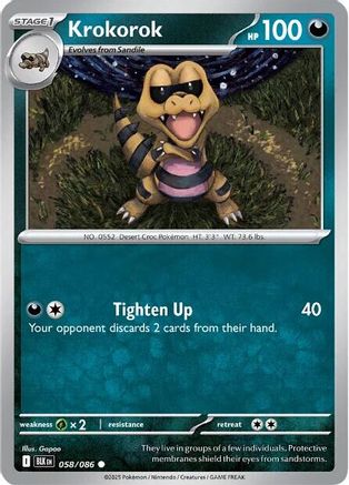 Krokorok (058) [SV Black Bolt] Reverse Holofoil - Common