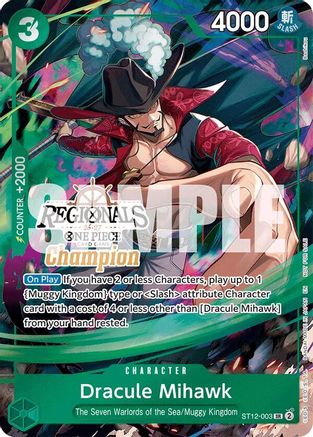 Dracule Mihawk (Regionals Champion Card Set 26-27) (ST12-003) - One Piece Promotion Cards Foil