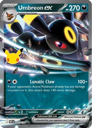 Umbreon ex (092/128) [ME 30th Celebration] Holofoil - Double Rare