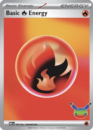 Basic Fire Energy (30th Celebration) (010) [MEE Mega Evolution Energies] Holofoil - Futuristic Rare