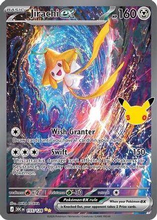 Jirachi ex (155/128) [ME 30th Celebration] Holofoil - Special Illustration Rare