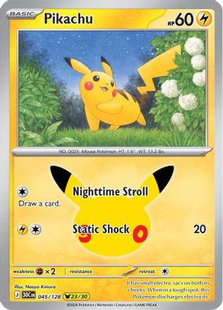 Pikachu (045/128) [ME 30th Celebration] Holofoil - Pikachu Rare