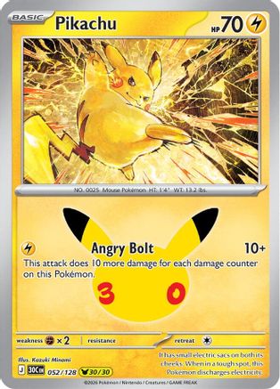 Pikachu (052/128) [ME 30th Celebration] Holofoil - Pikachu Rare