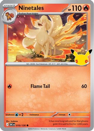 Ninetales (010) [ME 30th Celebration] Holofoil - Common