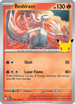 Reshiram (014) [ME 30th Celebration] Holofoil - Rare