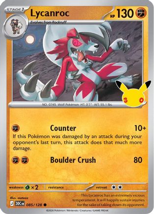 Lycanroc (085/128) [ME 30th Celebration] Holofoil - Common