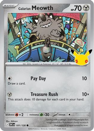 Galarian Meowth (101/128) [ME 30th Celebration] Holofoil - Common