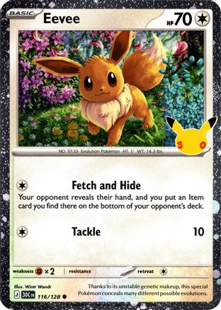 Eevee (30th Celebration) (116/128) [Blister Exclusives] Holofoil - Common