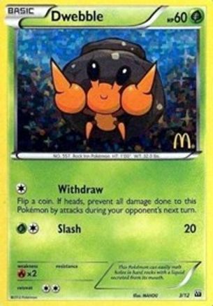 Dwebble (3/12) [McDonalds Promos 2012] Holofoil - Promo