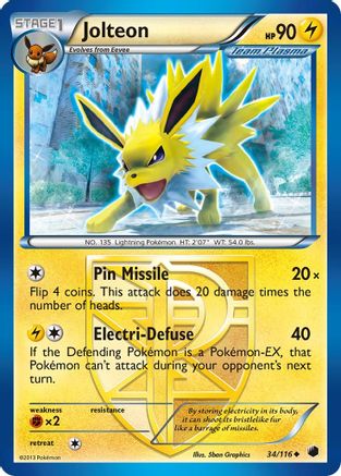 Jolteon (Team Plasma) (034/116) [Plasma Freeze] - Uncommon