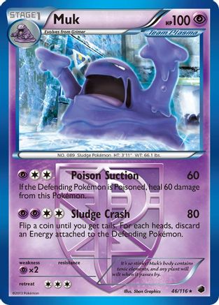 Muk (Team Plasma) (46/116) [Plasma Freeze] Reverse Holofoil - Rare