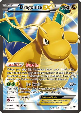 Dragonite EX (108 Full Art) (108/111) [XY  Furious Fists] Holofoil - Ultra Rare