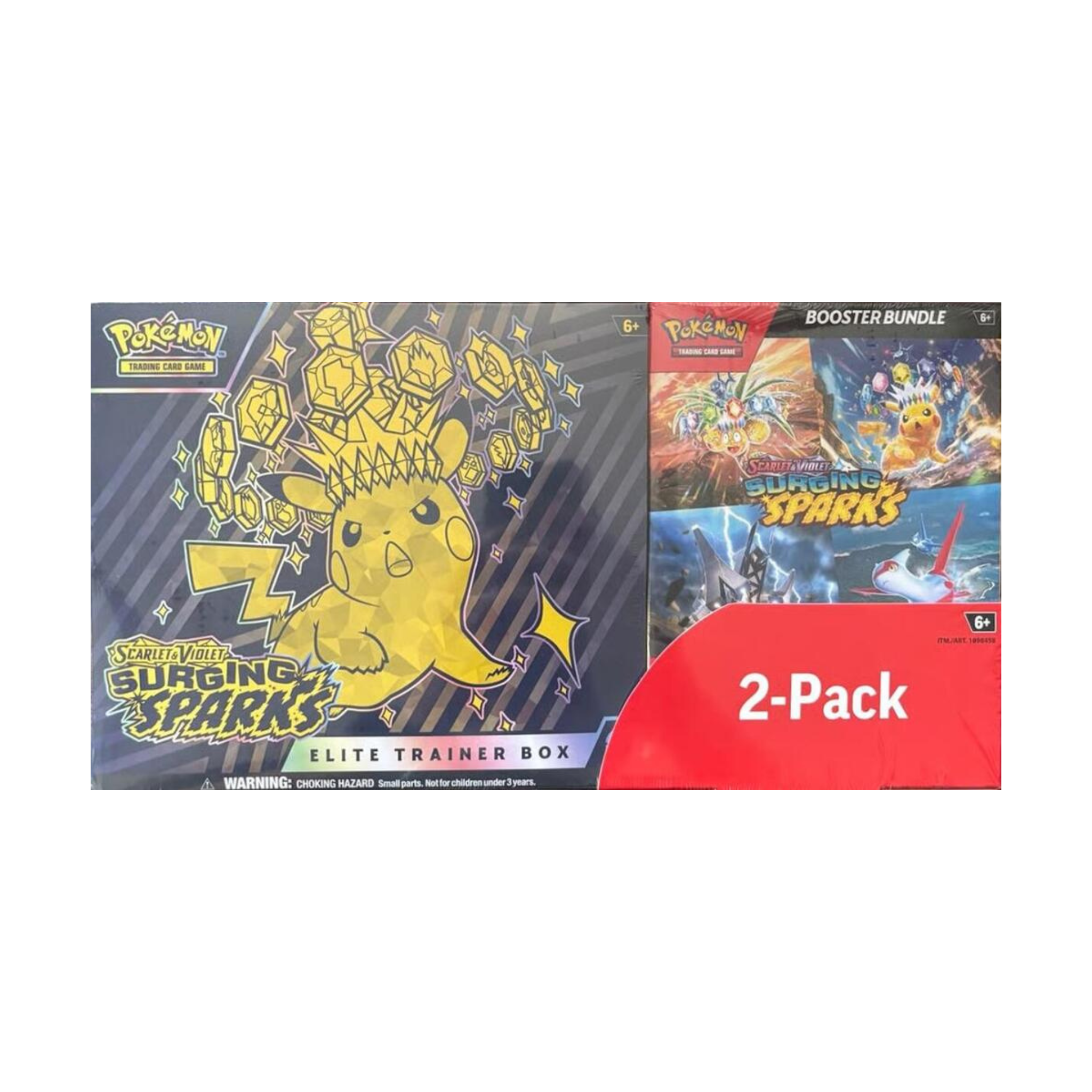 Pokemon - Scarlet & Violet: Surging Sparks 2-Pack Elite Trainer Box and Booster Bundle