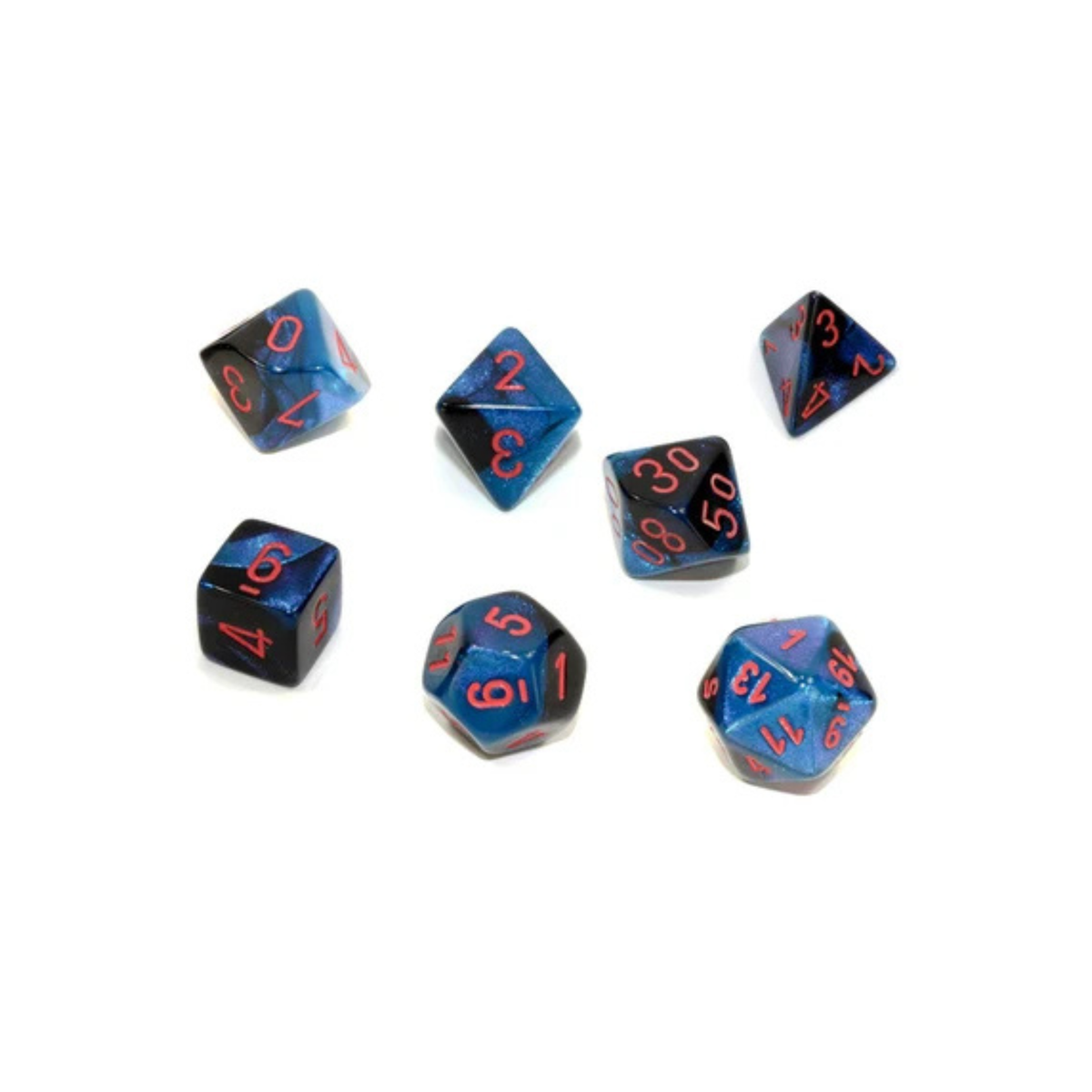 Chessex - Gemini Black-Starlight/red Polyhedral 7-Dice Set