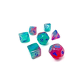 Chessex - Gemini Gel Green-Pink/Blue Luminary Polyhedral 7-Dice Set