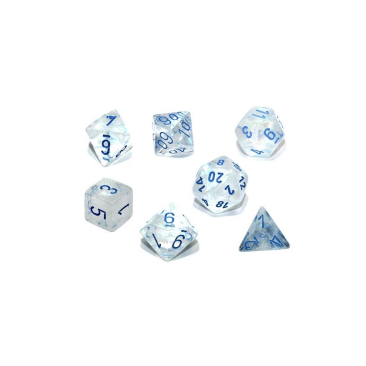 Chessex - Borealis Icicle/light blue Luminary Polyhedral 7-Dice Set