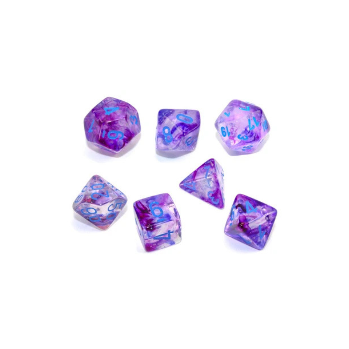Chessex - Nebula Nocturnal/blue Luminary Polyhedral 7-Dice Set