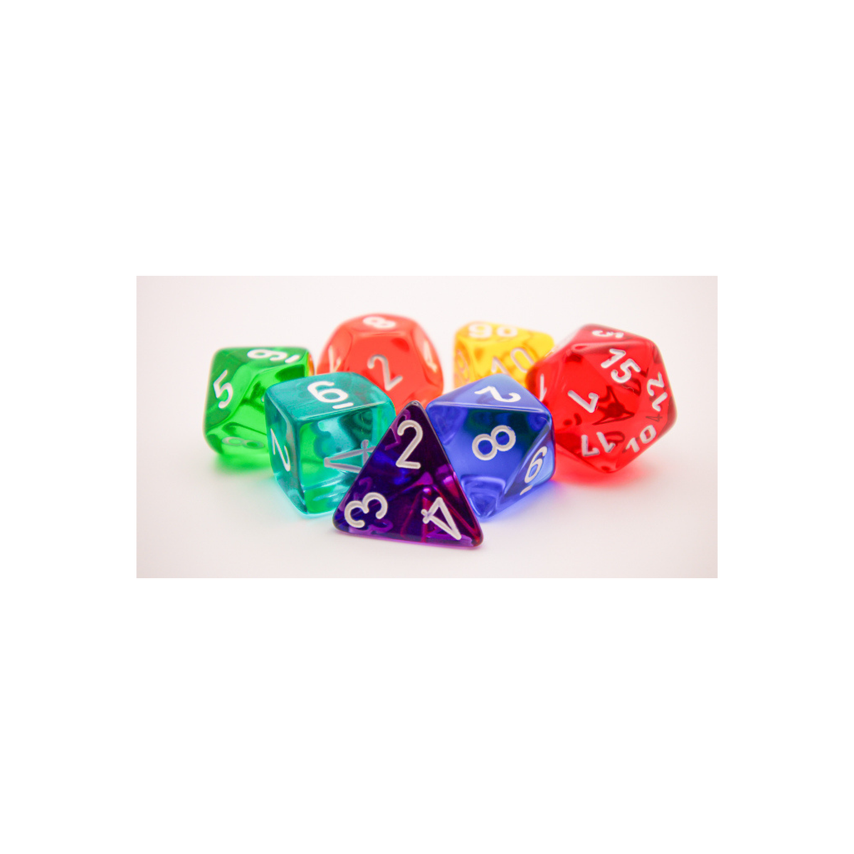 Chessex - Prism Translucent GM & Beginner Player Polyhedral 7-Die Set